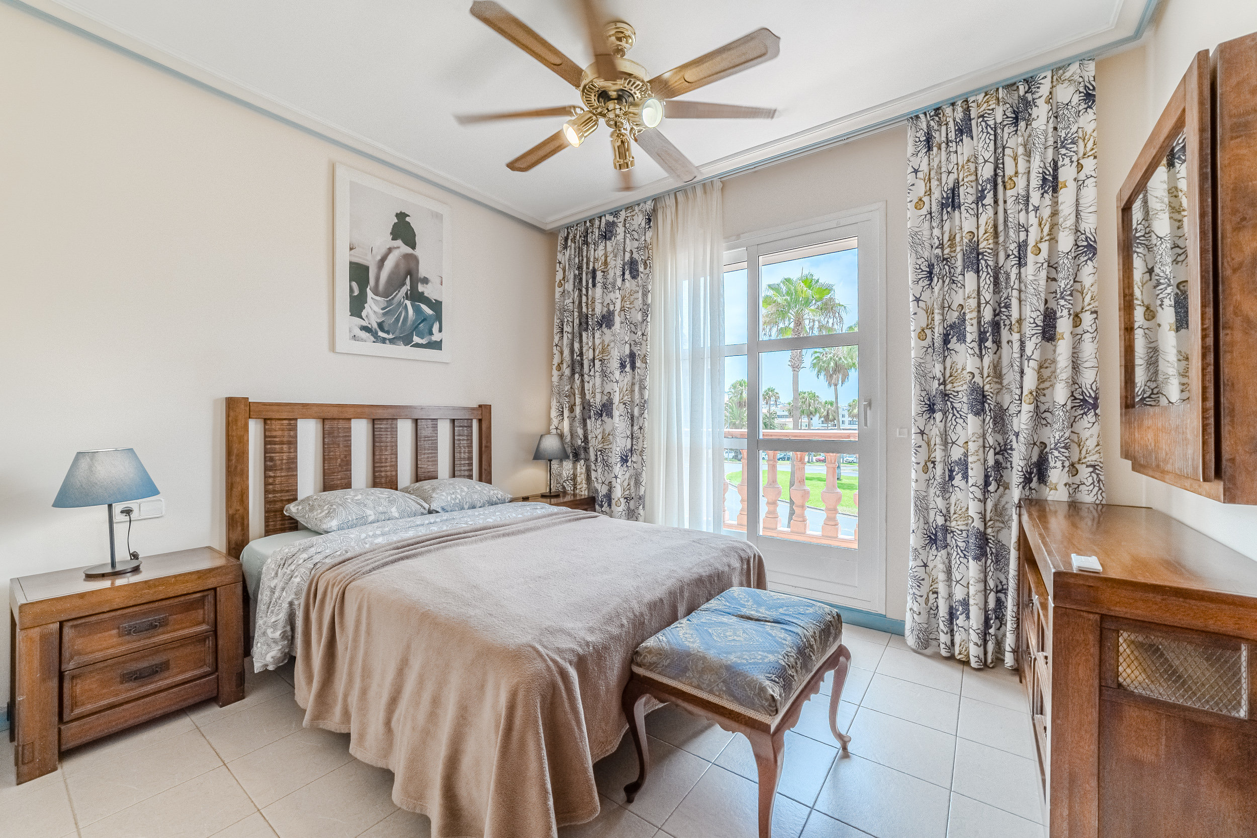 Bedroom with a view of the palms
